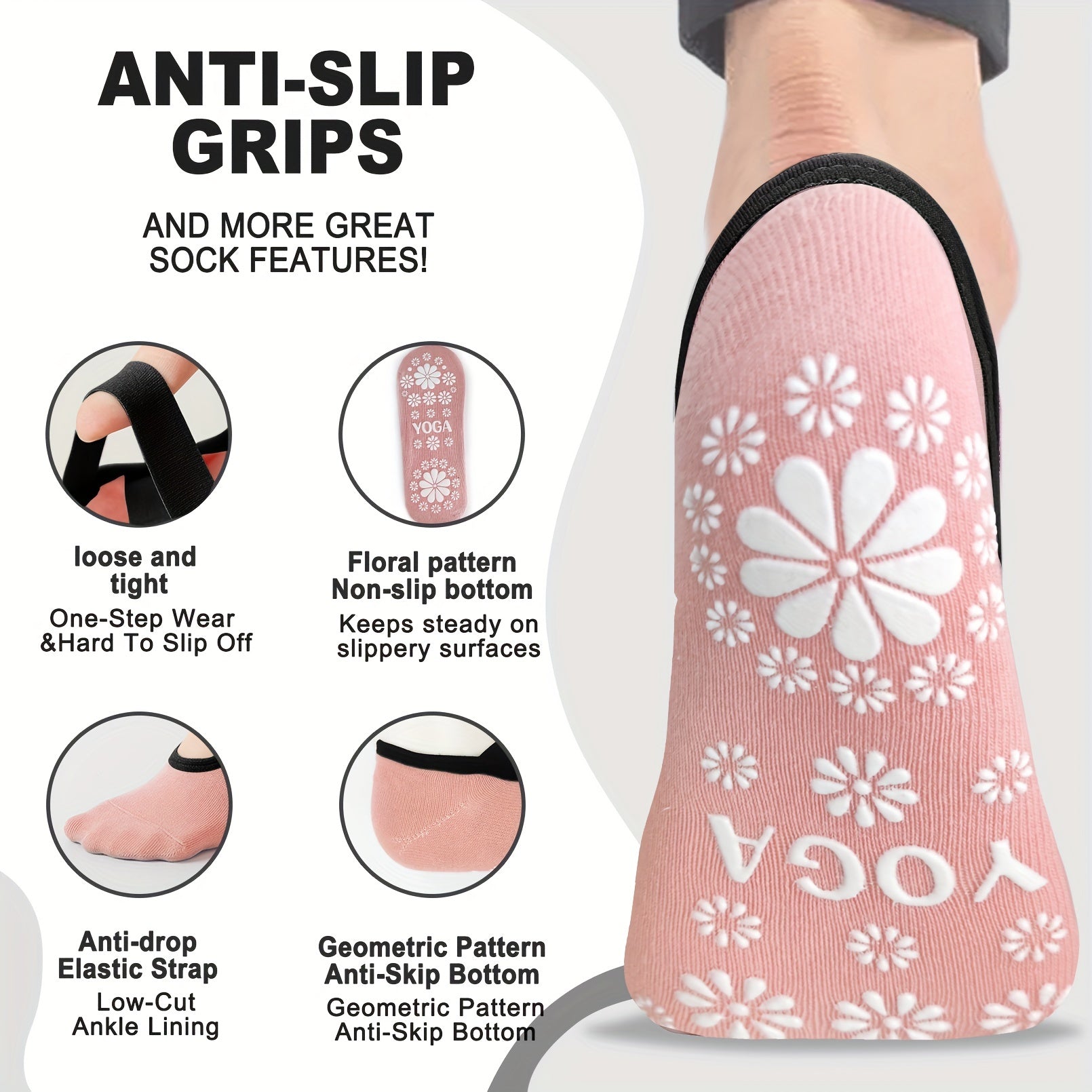 Non slip Yoga Socks Cross Strap Soft Sweat Absorbing Sports Pilates Socks