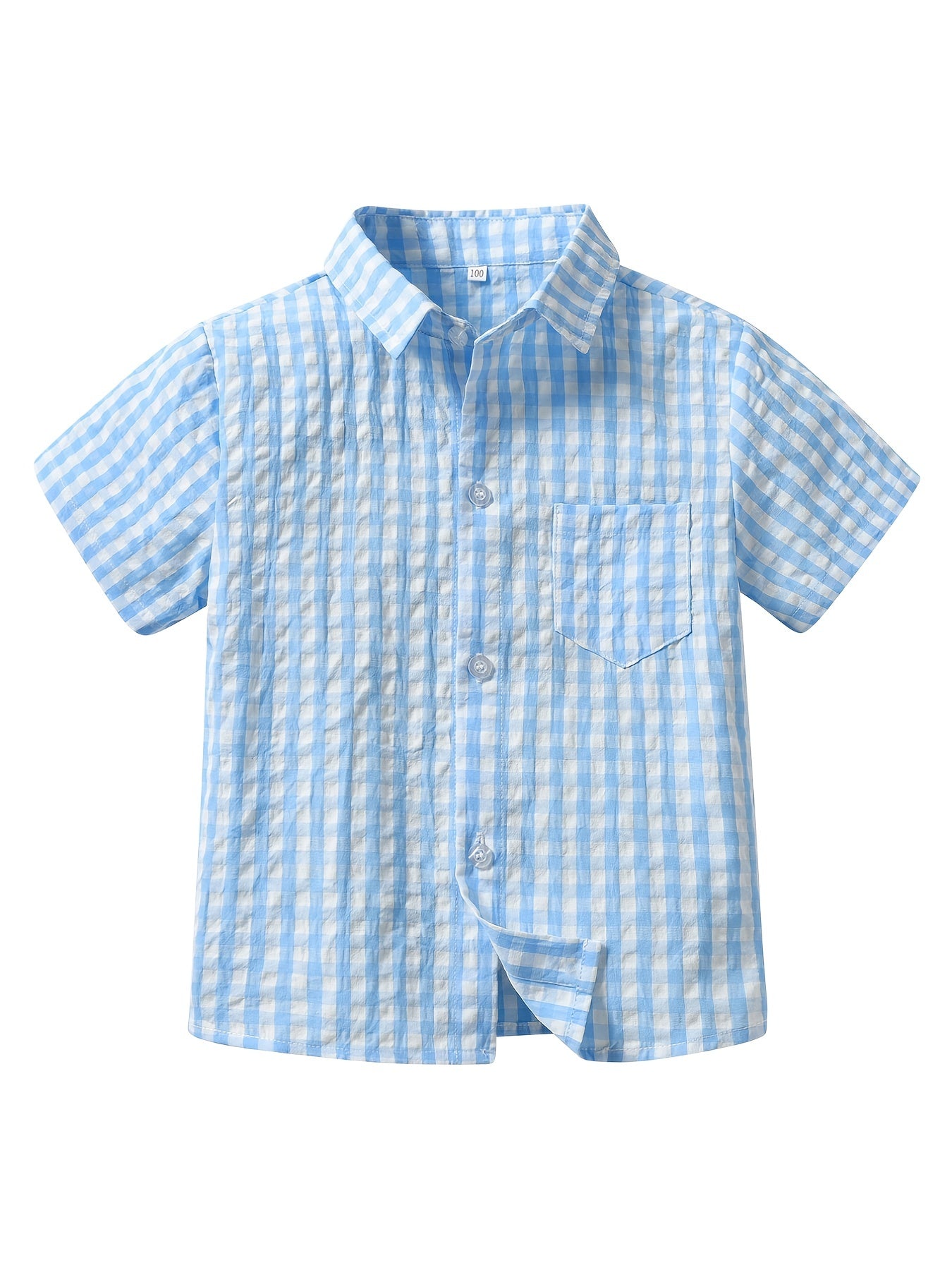 Boys Short Sleeves Button Casual Summer Shirt