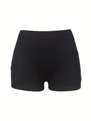 Letter & Graphic Print Skinny Shorts Women's Clothing