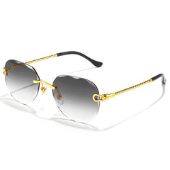 Vintage Frameless Pilot Zinc Alloy Sunglasses