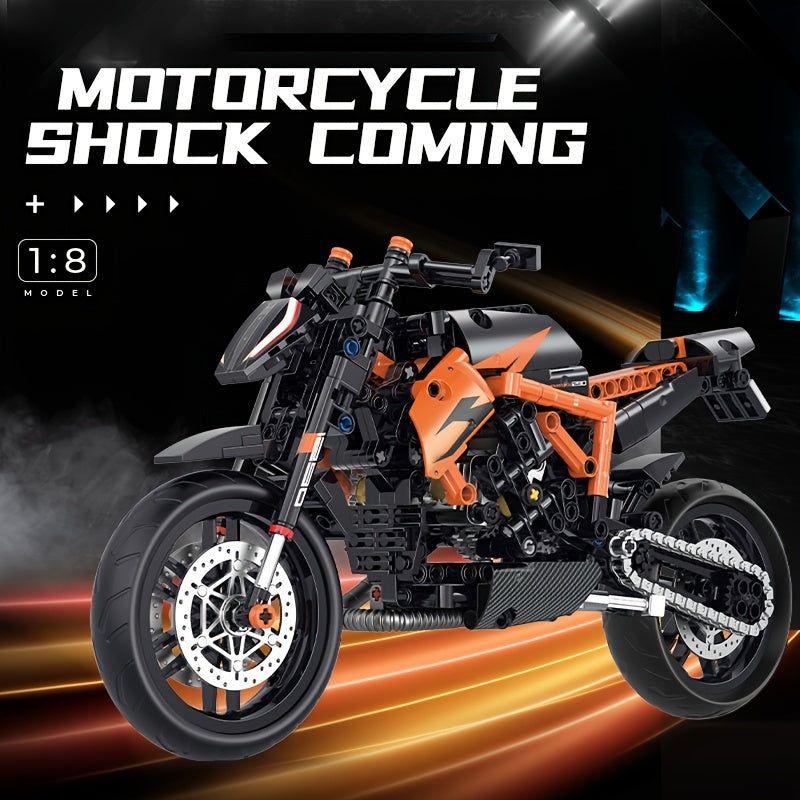 Educational Assembly DIY Technology Building Bricks Motorcycle Model