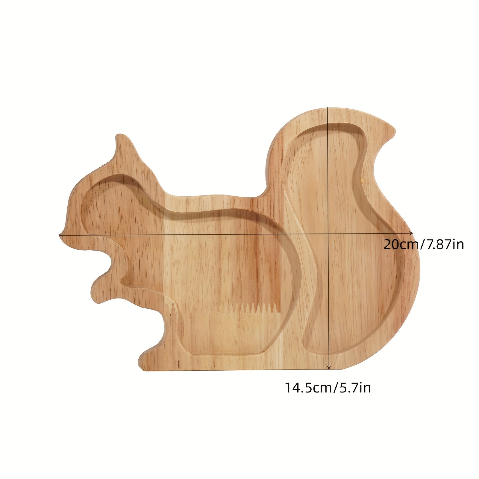 Cute Squirrel Wooden Snack Tray for Fruits and Snacks