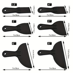6 Pack Plastic Putty Knives Flexible Paint Scraper Tool