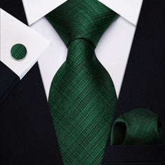 Men's Business Accessories Set: Necktie, Handkerchief & Cufflinks