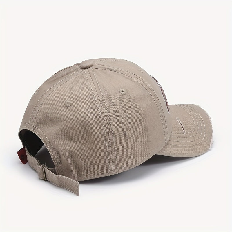 Baseball Cap Outdoor Curved Brim Embroidered Hat Washed Sunscreen Peak Cap