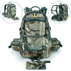 35L Waterproof Camo Backpack Large Capacity Bag for Men with Rain Cover