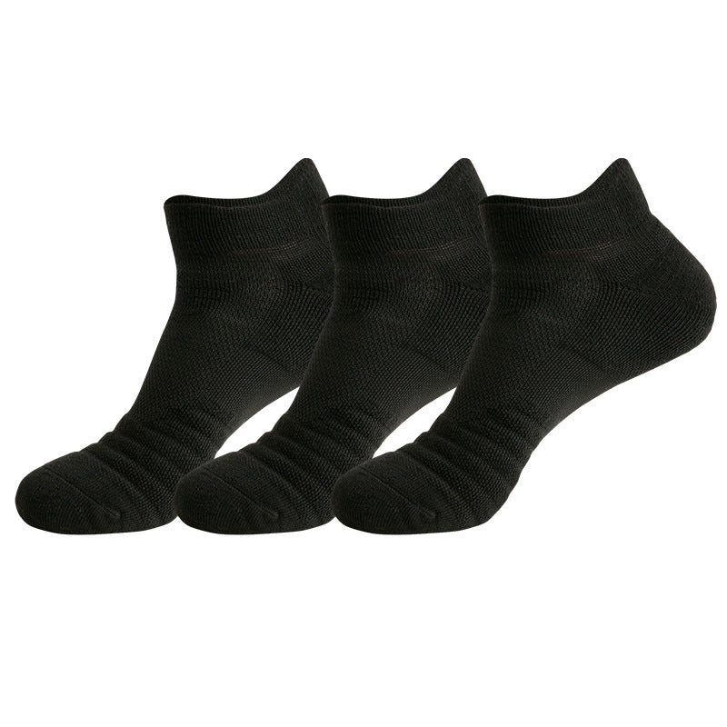 3 Pairs Men's Cushion Sport Ankle Socks - Breathable Sweat Absorbing