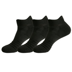 3 Pairs Men's Cushion Sport Ankle Socks - Breathable Sweat Absorbing