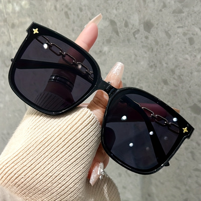 Cat Eye Sunglasses Vintage Square Chain Link Glasses
