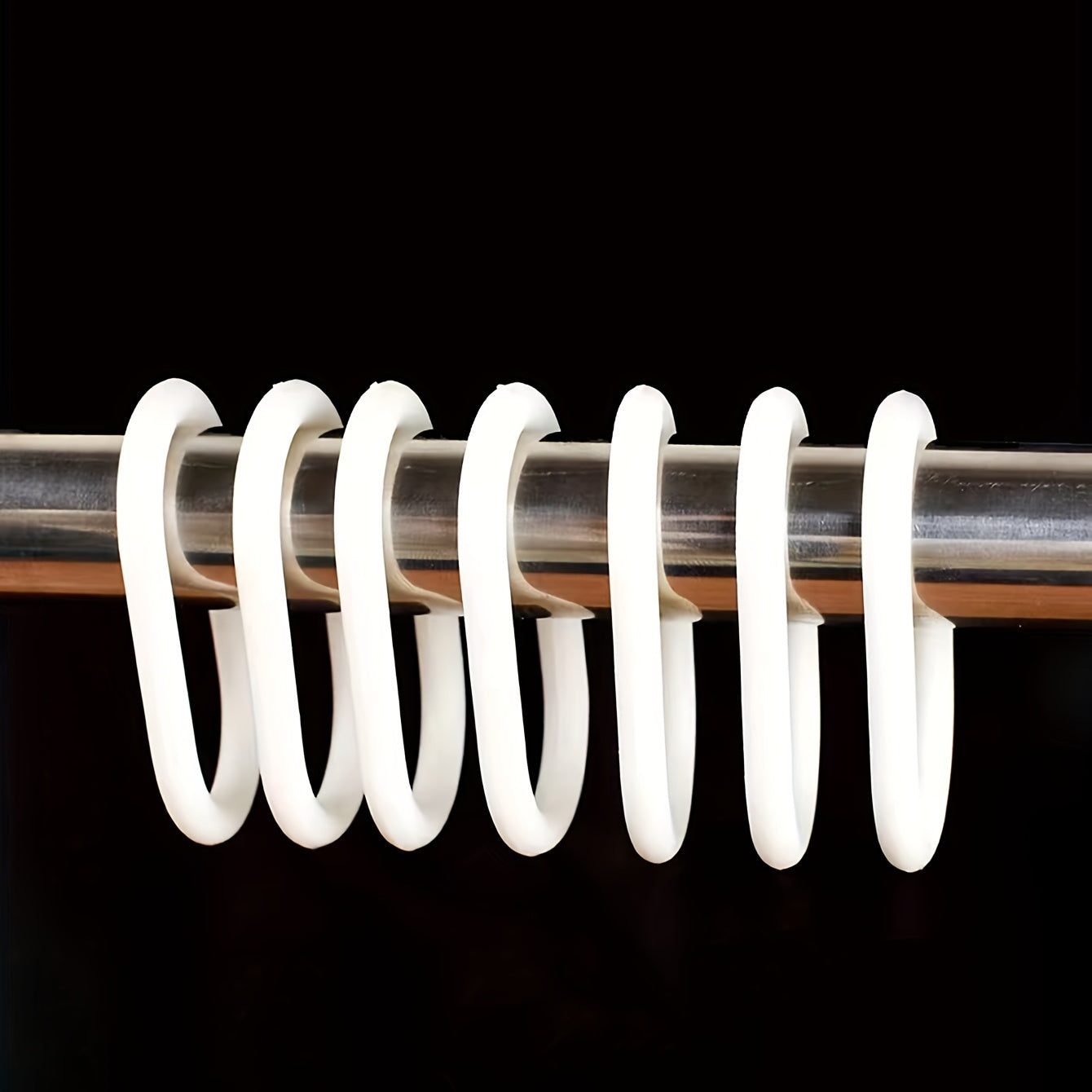 12PCS Plastic Shower Curtain Rings Bathroom Hooks