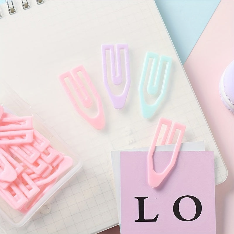 20 Packs Macaron Boat Paper Clips Small Fresh Creative Box Different Sizes