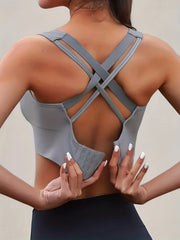 Criss Cross Back Sports Bra Fitness Workout Bra Women's Lingerie