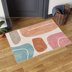 Irregular Pattern Door Mat - Anti Slip Rubber Back, Easy to Clean