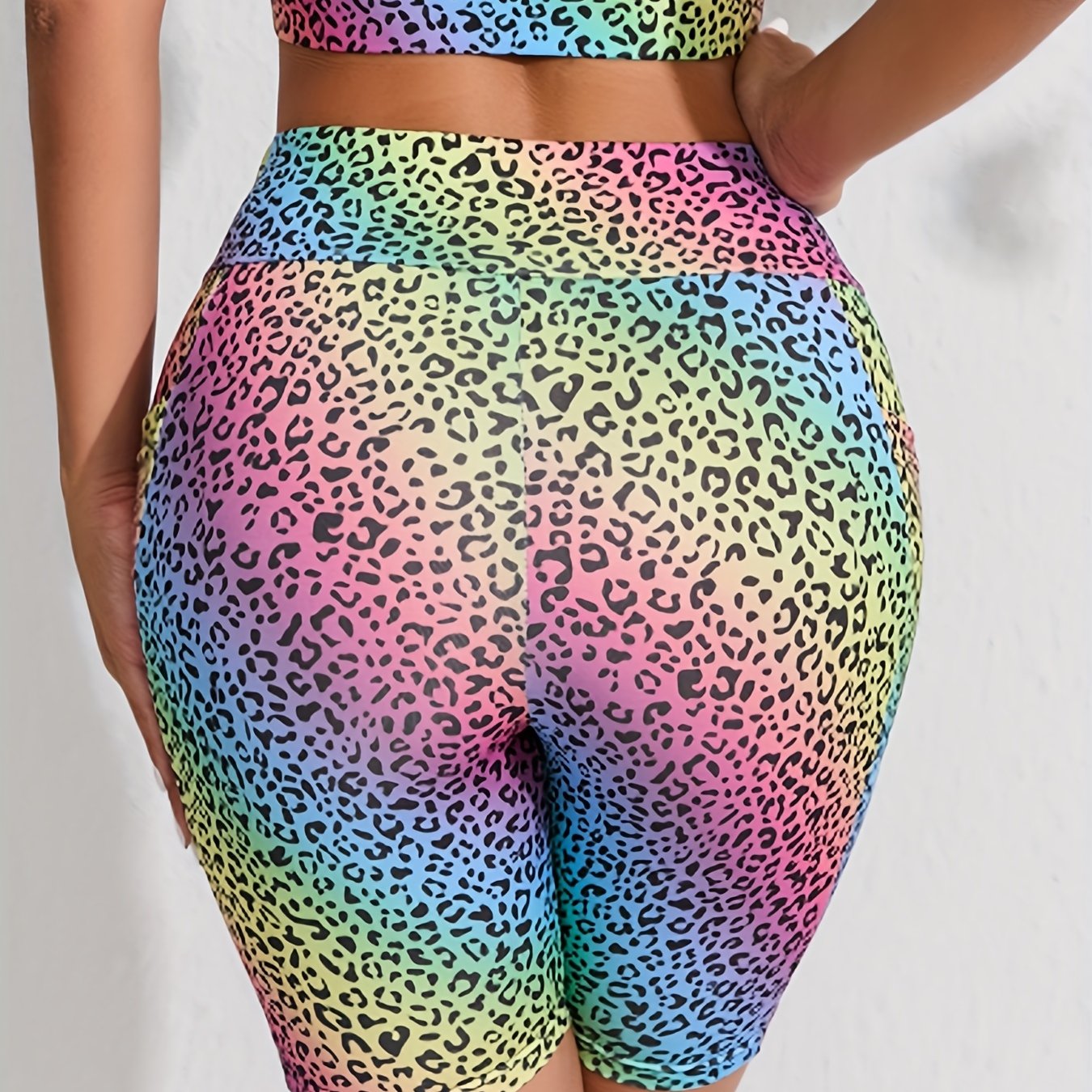 Leopard Print High Waist Gym Fitness Workout Shorts