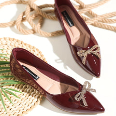 Women's Rhinestone & Bowknot Flat Shoes Point Toe Dress Shoes