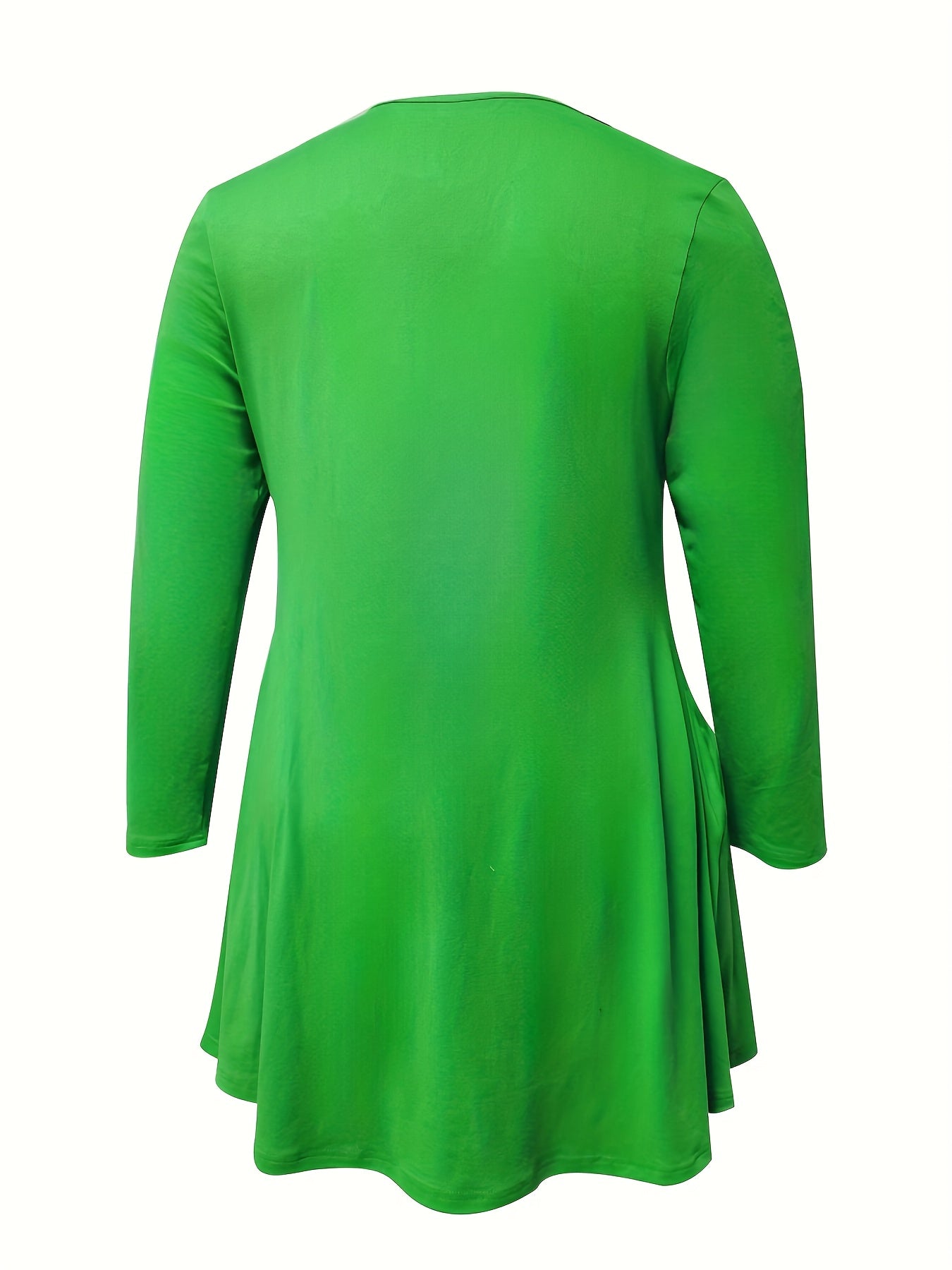 Casual Dress Women's Plus Letter Print Long Sleeve Round Neck Dress