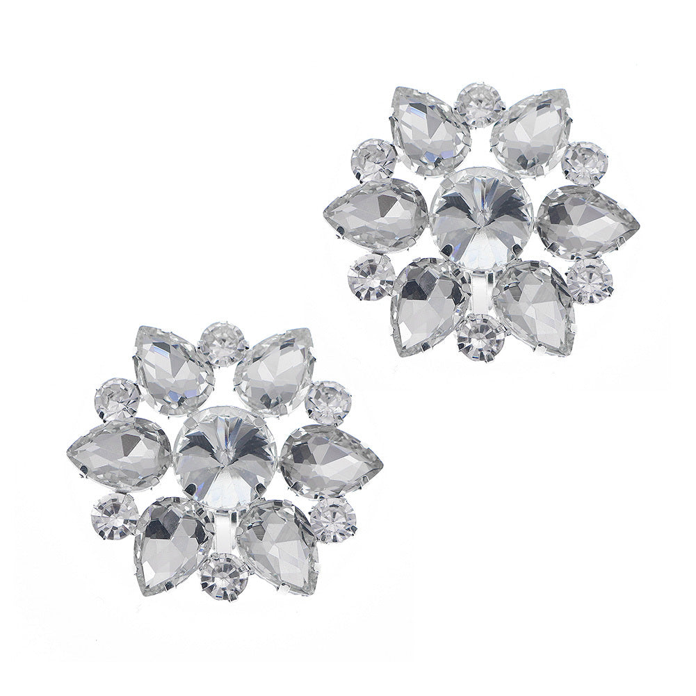 Crystal Flower Shoe Clips Wedding Party Accessories