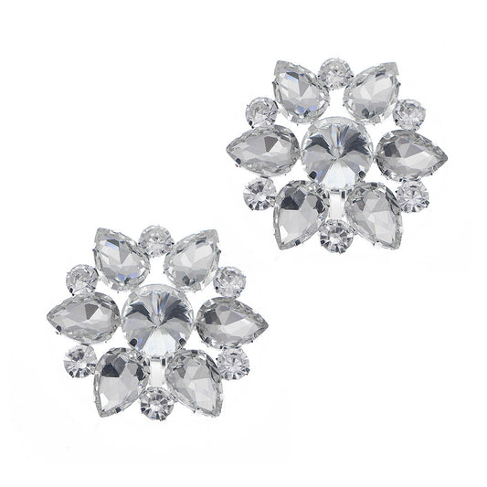Crystal Flower Shoe Clips Wedding Party Accessories