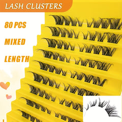80 Clusters Cat Eye Eyelashes Natural DIY False Lashes
