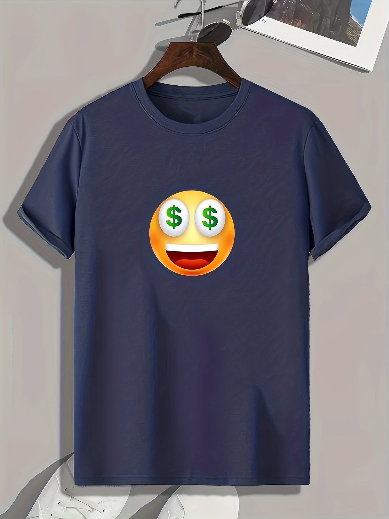 Money Lover Print Men's Comfy T-shirt for Outdoor Summer
