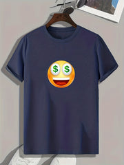 Money Lover Print Men's Comfy T-shirt for Outdoor Summer