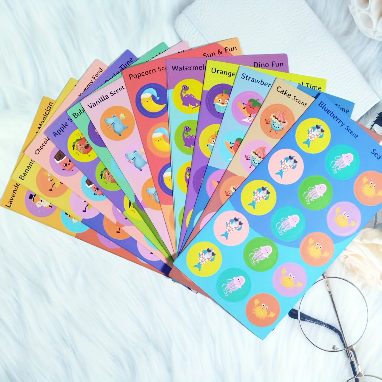 36pcs Scented Reward Stickers - 12 Fruity Scents - Christmas & Party Decoration
