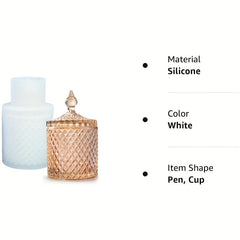 Silicone Resin Mold with Lids for Storage Box Pen Holder Bottle Jar Epoxy Castin