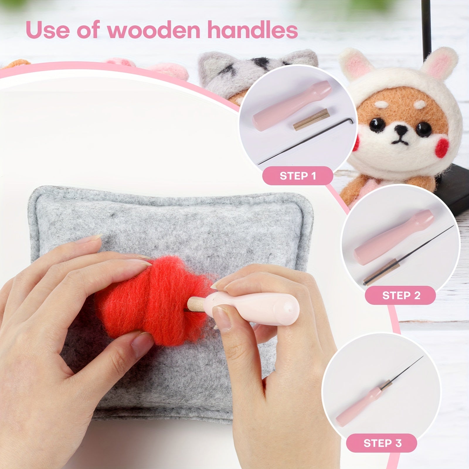 Needle Felting Kit - Shiba Dog - DIY Craft Pack