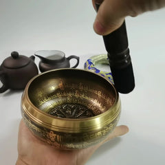 Nepal Chakra Yoga Singing Bowl with Leather Stick
