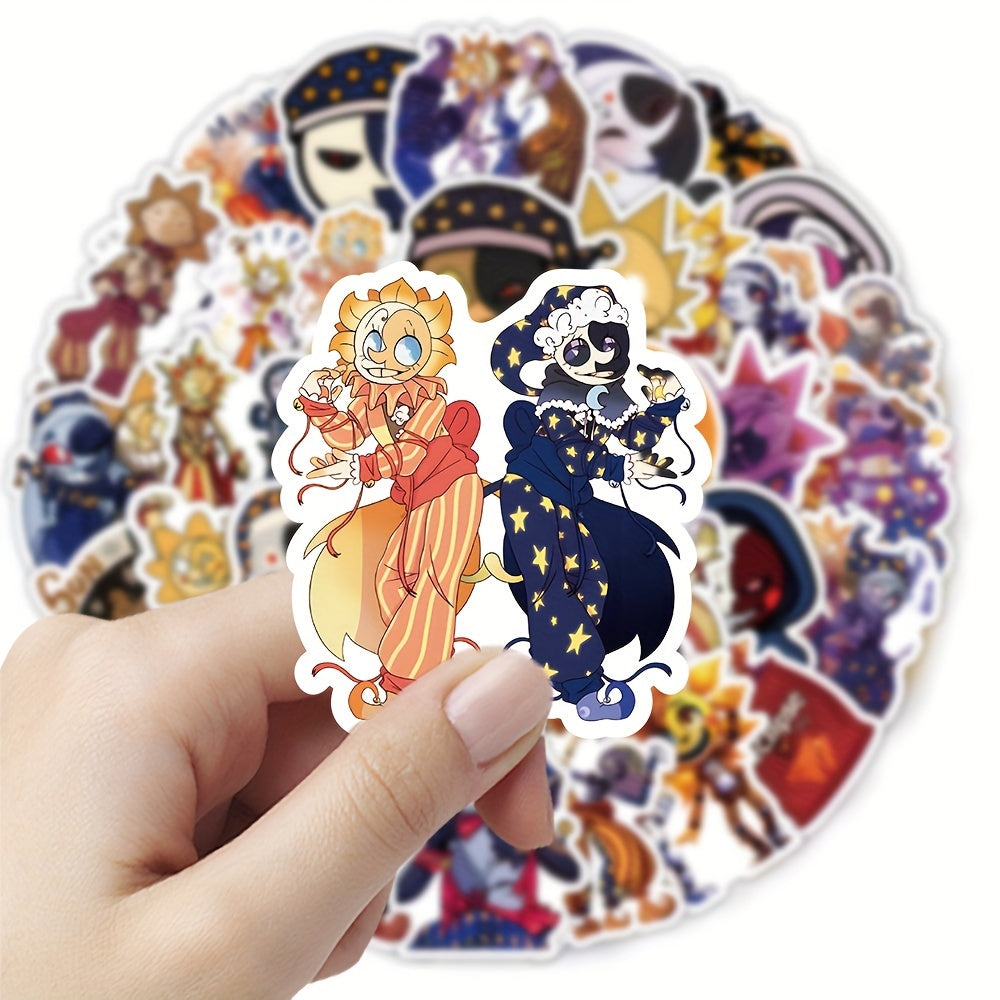 50Pcs Cartoon Moon Sticker for Phones Computers Water Cups