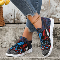 Geometric Pattern Mesh Flying Woven Shoes Lightweight Running Sneakers