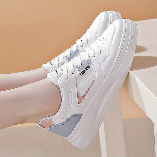 Women's Colorblock Sneakers Low Top Lace Up Walking Shoes