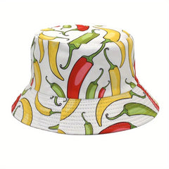 Colorful Pepper Pattern Fisherman Hat Casual Sunscreen Bucket Hats