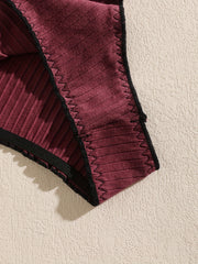 3 Pack Sexy Plus Size Panties Set Seamless Ribbed Knit Briefs