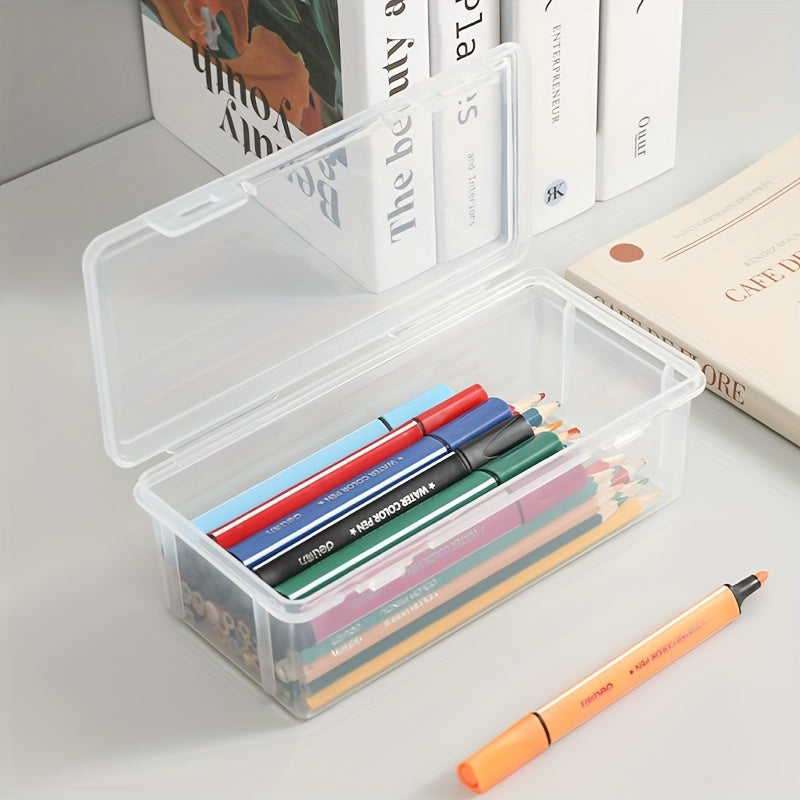 Large Capacity Transparent Stationery Storage Box Pen Holder