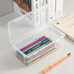 Large Capacity Transparent Stationery Storage Box Pen Holder