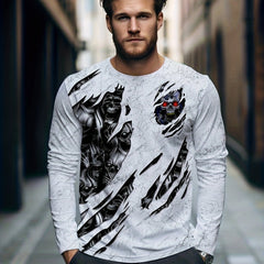 Skull 3D Print Men's Long Sleeve Tee Autumn Clothing