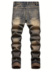 Men's Slim Fit Ripped Jeans Casual Distressed Vintage Denim Pants