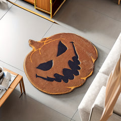 Halloween Pumpkin Decoration Rug Soft Modern Non Slip Faux Cashmere