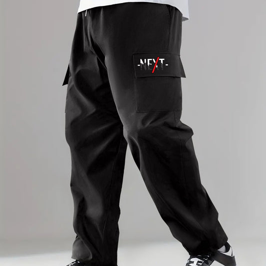 Classic Cargo Pants Men Drawstring Loose Straight Leg Outdoor