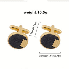 Men's Round Cufflinks Wedding Business Shirt Tie Buttons