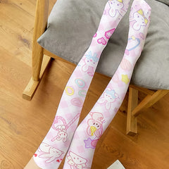 Cartoon Anime Print Over The Knee Socks Lolita Long Tube Socks Women's