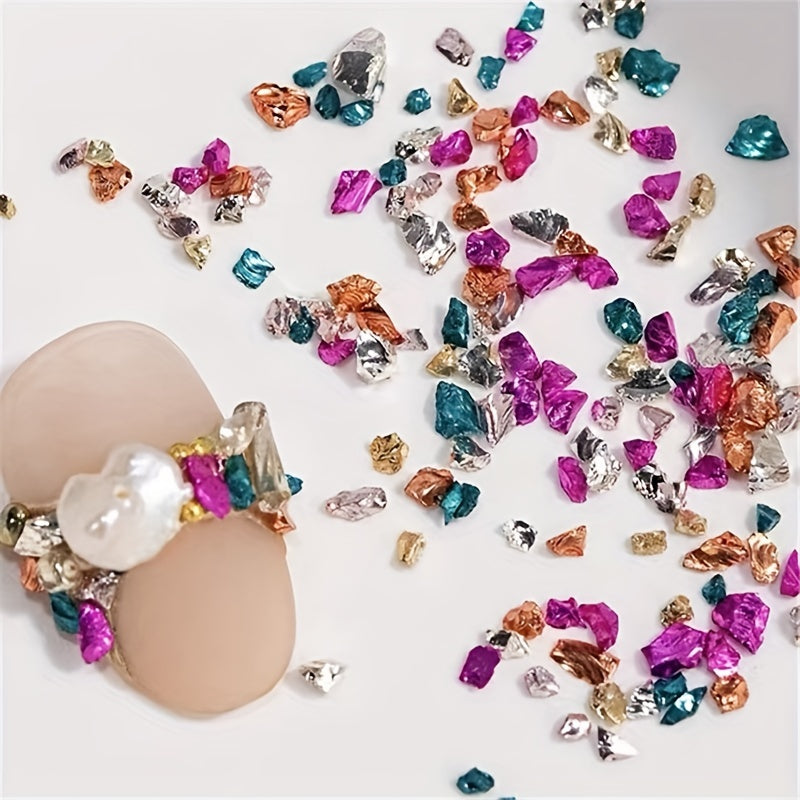 20 Metallic Crystal Chips Sprinkles for Resin Nail Art and DIY Crafts