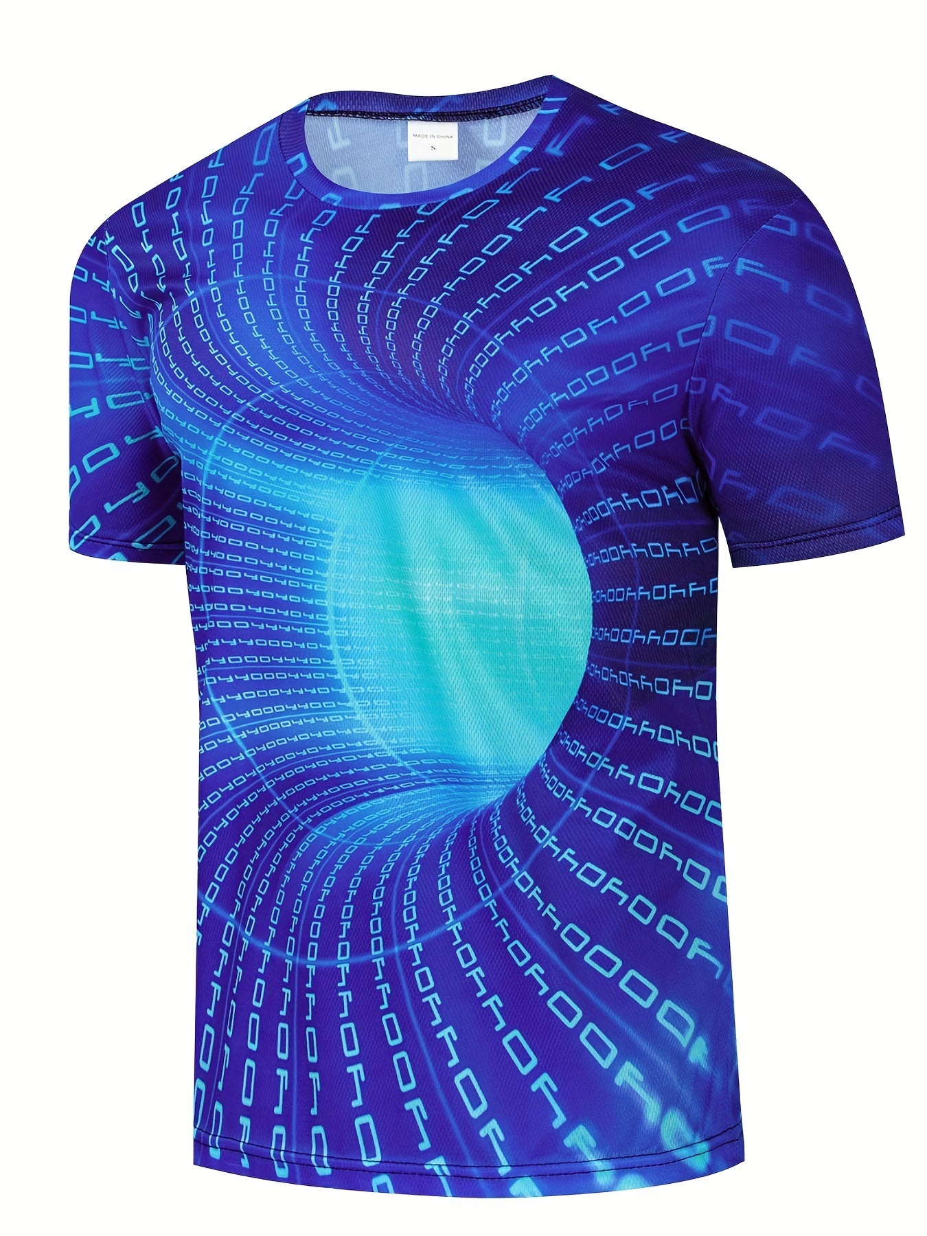 Men's 3D Pattern Graphic Active Tee Top Short Sleejson Slightly Stretch