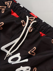 Letter & Heart Print Hoodie & Joggers Set