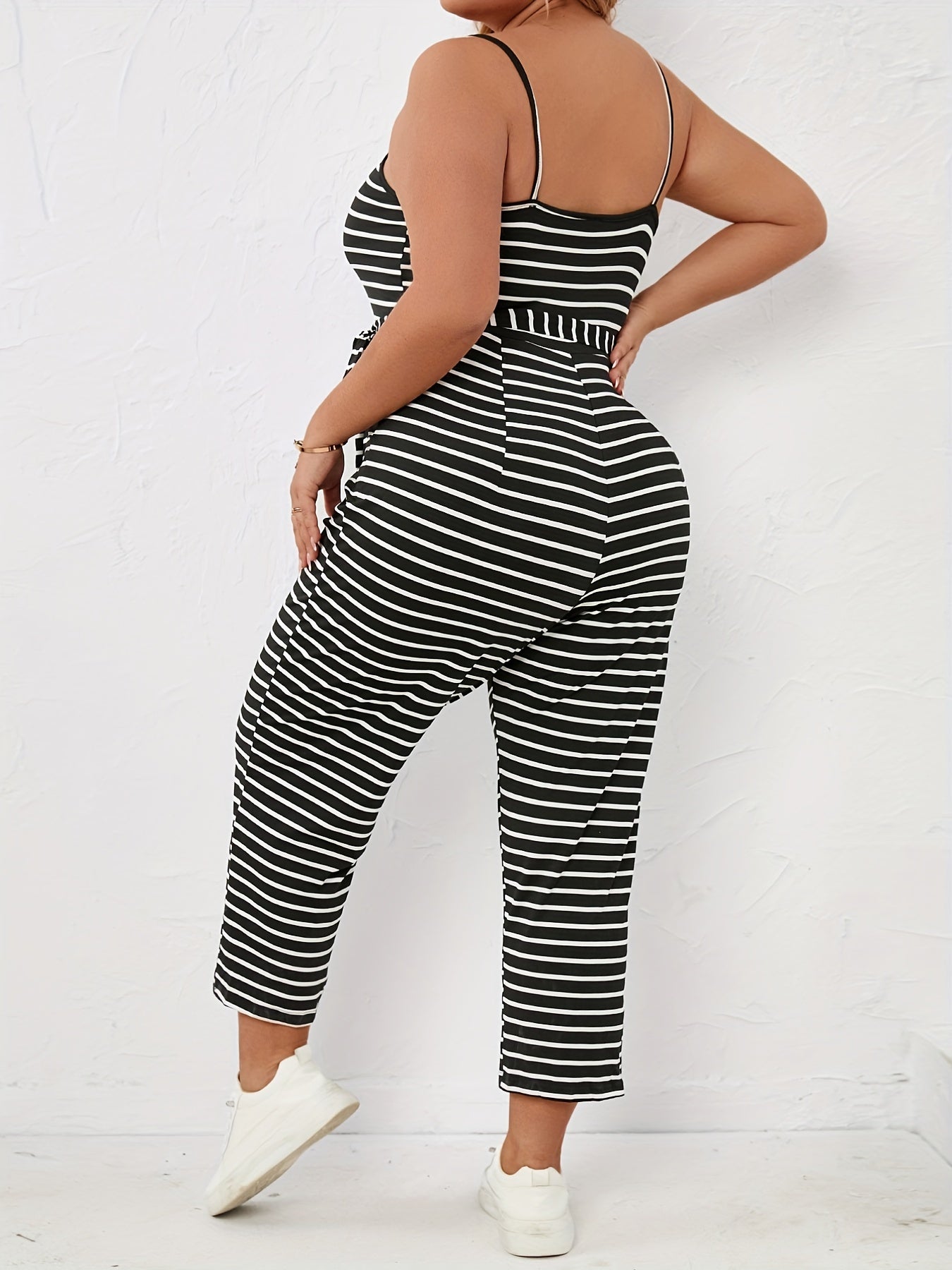 High Waist Cami Jumpsuit With Belt Women's Plus