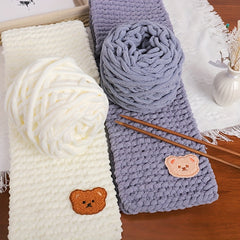 DIY Braided Scarf Kit with Bear Sticker