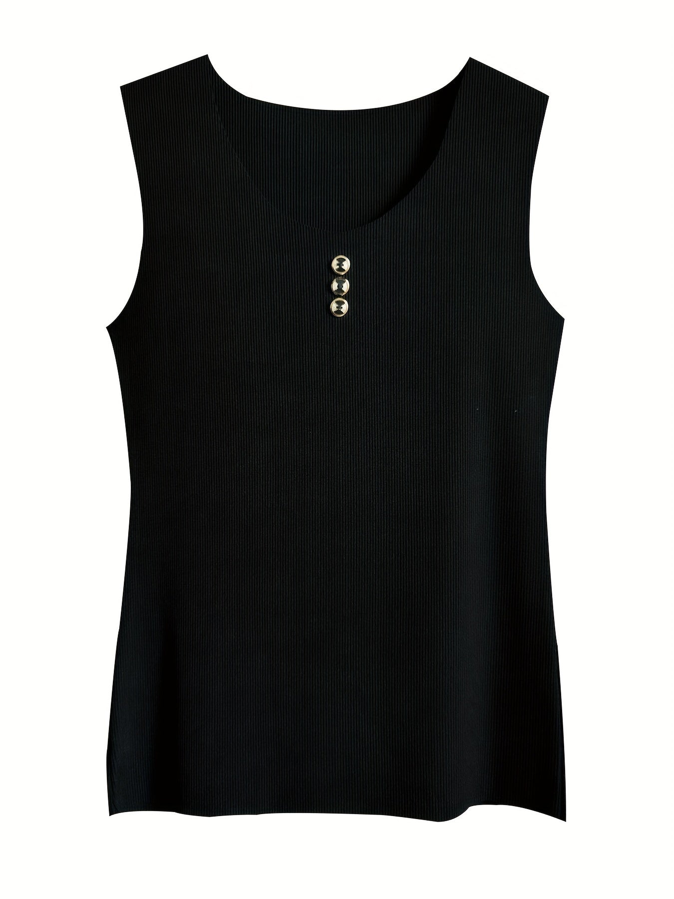 Button Front Sleeveless Tank Top Women's Summer Casual Top