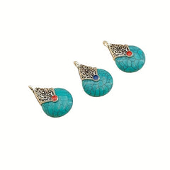 10pcs Vintage Turquoise Necklace Pendants For Jewelry Making