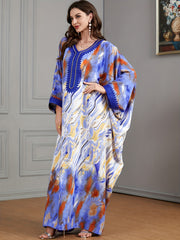 Boho Abaya Dress Women's Plus Tie Dye & Marble Print